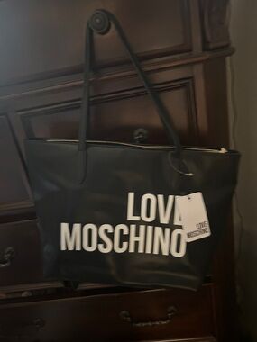 Love Moschino Black Tote with White Logo